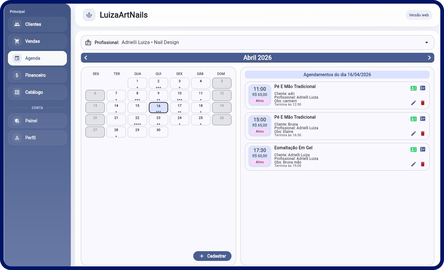 AgendaBox Web no navegador